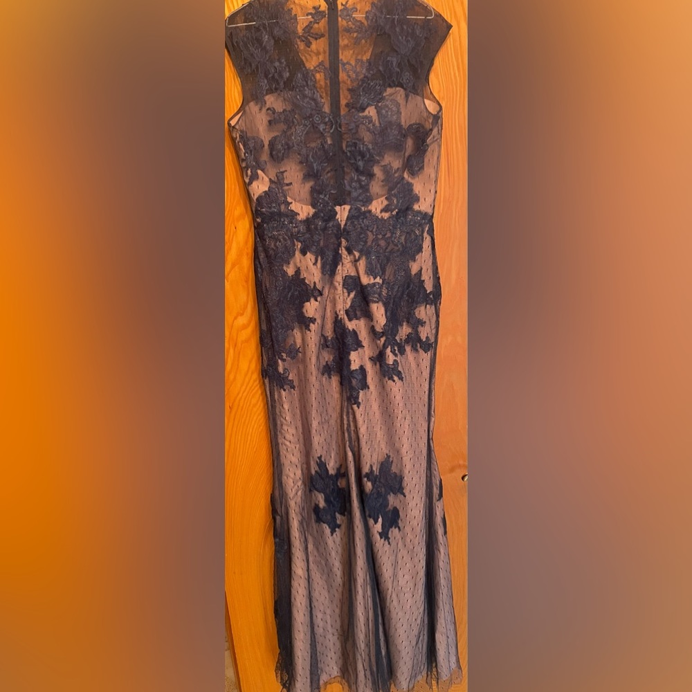 Long blue dress with lace( mother of the bride)